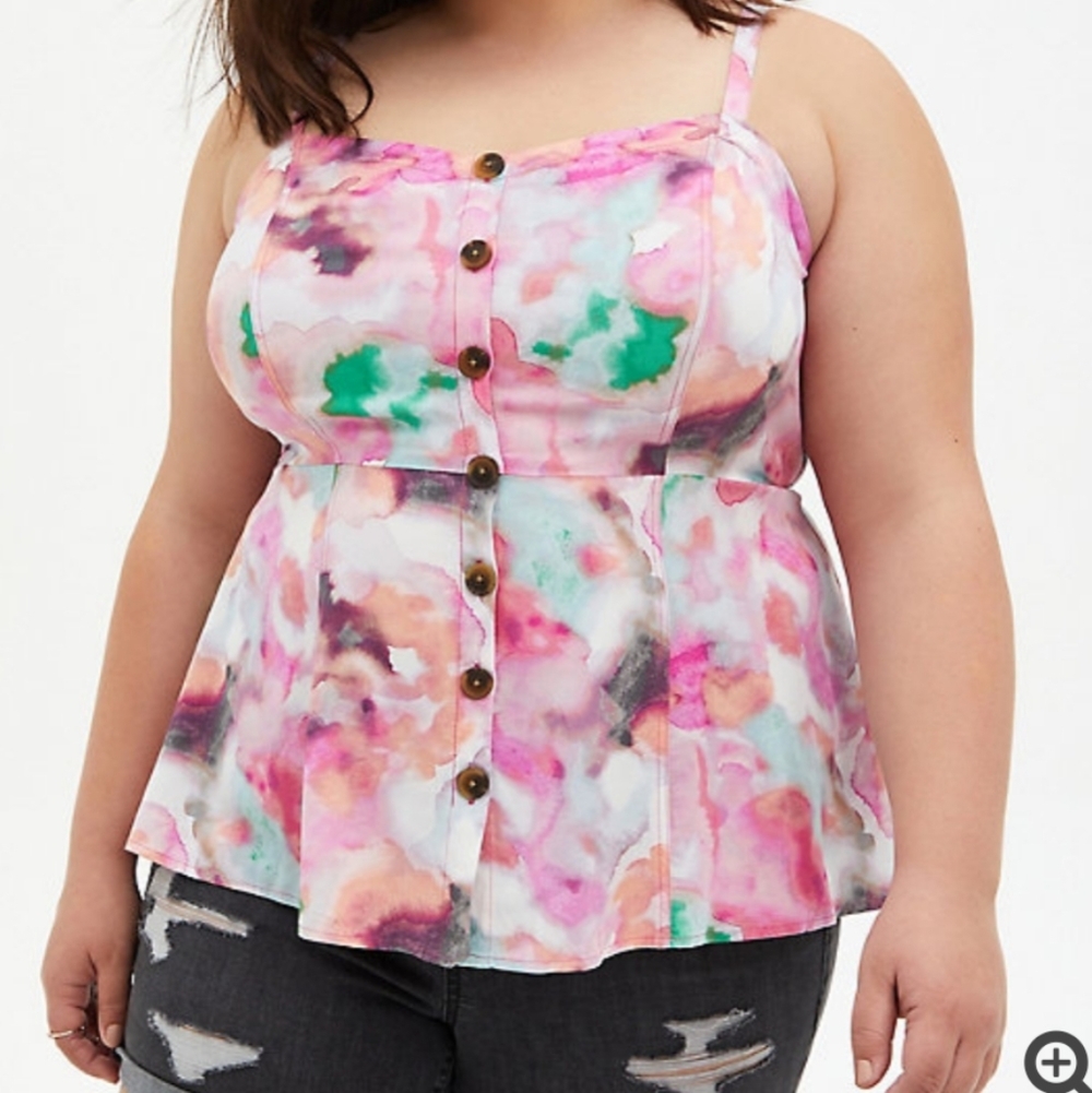 🆕MULTI WATERCOLOR TWILL FIT & FLARE TANK